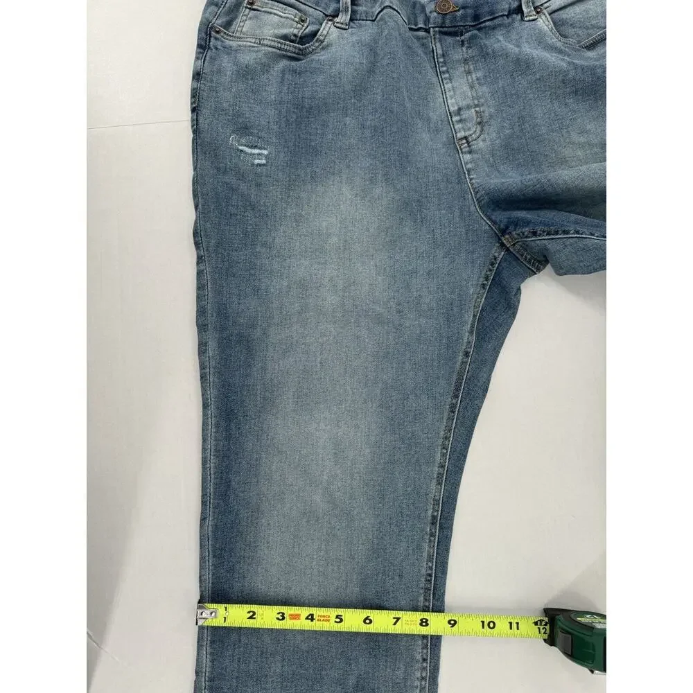 D & Co Pull On Denim Jeans Sz 24WP Plus Size 36/27 Distressed Stretch NWT - Picture 15 of 16